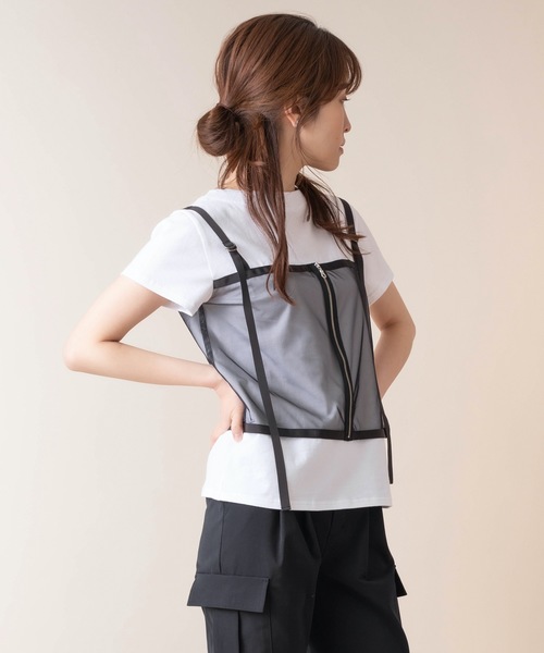 La SRIC（ラスリック）の「La SRIC/ビスチェドッキングTシャツ（Tシャツ/カットソー・レディース・オフホワイト/カーキ・38）」の8枚目の写真