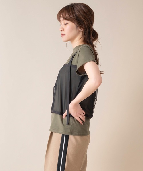 La SRIC（ラスリック）の「La SRIC/ビスチェドッキングTシャツ（Tシャツ/カットソー・レディース・オフホワイト/カーキ・38）」の5枚目の写真