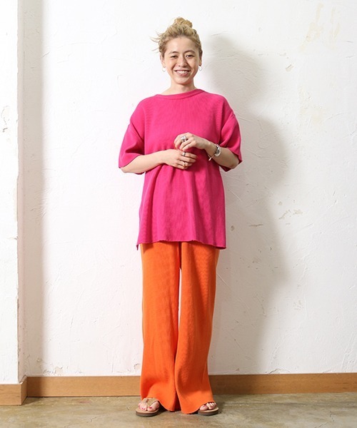 WALLA WALLA SPORT(ワラワラスポーツ)の「S/S THERMAL CREW / ショートスリーブサーマルクルー(Tシャツ/カットソー・レディース・ブラック/グレー/ブラウン/ナチュラル/フューシャピンク/オレンジ・MEDIUM)」の19枚目の写真
