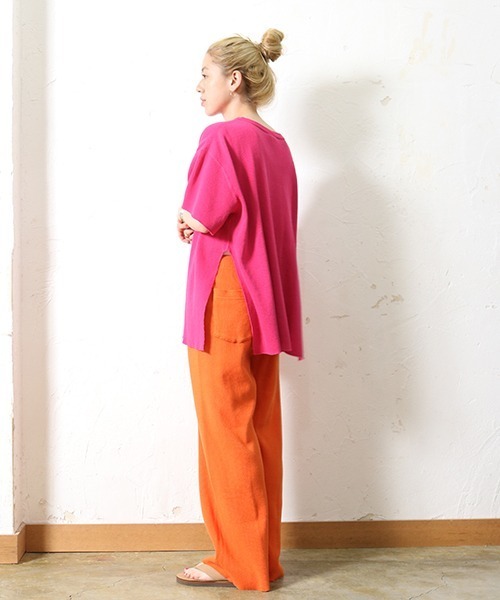 WALLA WALLA SPORT(ワラワラスポーツ)の「S/S THERMAL CREW / ショートスリーブサーマルクルー(Tシャツ/カットソー・レディース・ブラック/グレー/ブラウン/ナチュラル/フューシャピンク/オレンジ・MEDIUM)」の21枚目の写真