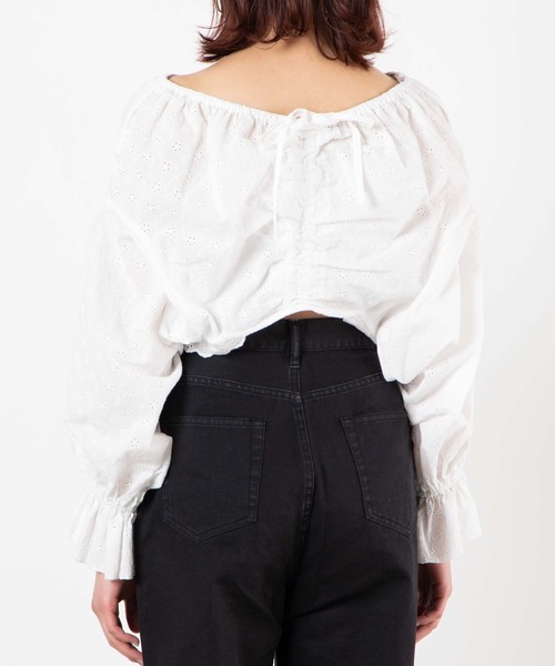 WEGO(ウィゴー)の「WEGO/コットンレース2wayシャーリングブラウス(シャツ/ブラウス・レディース・ホワイト・FREE)」の8枚目の写真