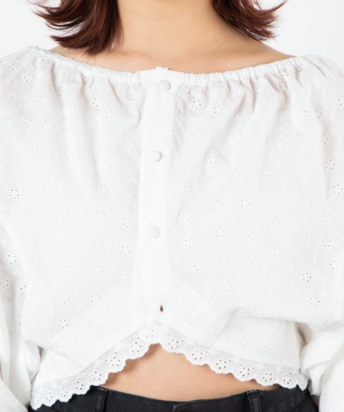 WEGO(ウィゴー)の「WEGO/コットンレース2wayシャーリングブラウス(シャツ/ブラウス・レディース・ホワイト・FREE)」の10枚目の写真