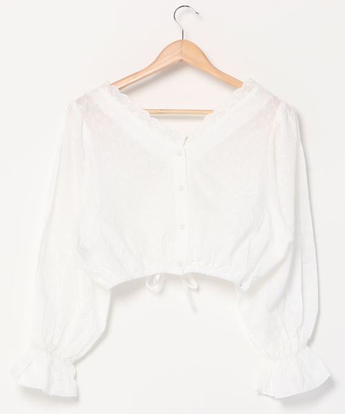 WEGO(ウィゴー)の「WEGO/コットンレース2wayシャーリングブラウス(シャツ/ブラウス・レディース・ホワイト・FREE)」の13枚目の写真