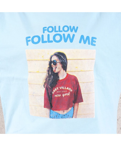 VIBGYOR（ヴィブジョー）の「FOLLOW MEフォトプリント半袖Tシャツ(YA)（Tシャツ/カットソー・レディース・ホワイト/ブラック/サックスブルー/ピンク/ミント・FREE）」の17枚目の写真