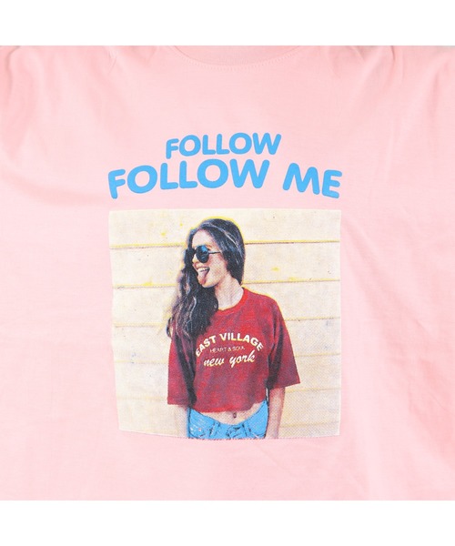 VIBGYOR（ヴィブジョー）の「FOLLOW MEフォトプリント半袖Tシャツ(YA)（Tシャツ/カットソー・レディース・ホワイト/ブラック/サックスブルー/ピンク/ミント・FREE）」の14枚目の写真