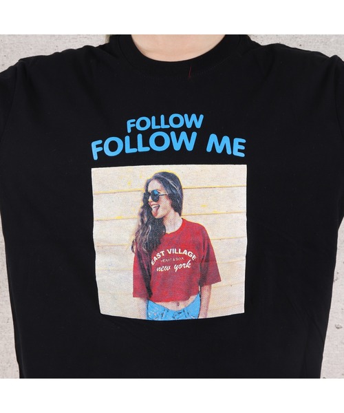 VIBGYOR（ヴィブジョー）の「FOLLOW MEフォトプリント半袖Tシャツ(YA)（Tシャツ/カットソー・レディース・ホワイト/ブラック/サックスブルー/ピンク/ミント・FREE）」の16枚目の写真
