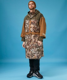 【White Mountaineering】FALLEN LEAVES PRINTED DOUBLE LAYER BIG COAT/WM2073217
