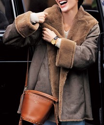 IEDIT | ＩＥＤＩＴ　軽くてやわらかいエコムートンコート〈キャメルブラウン〉(ムートンコート)