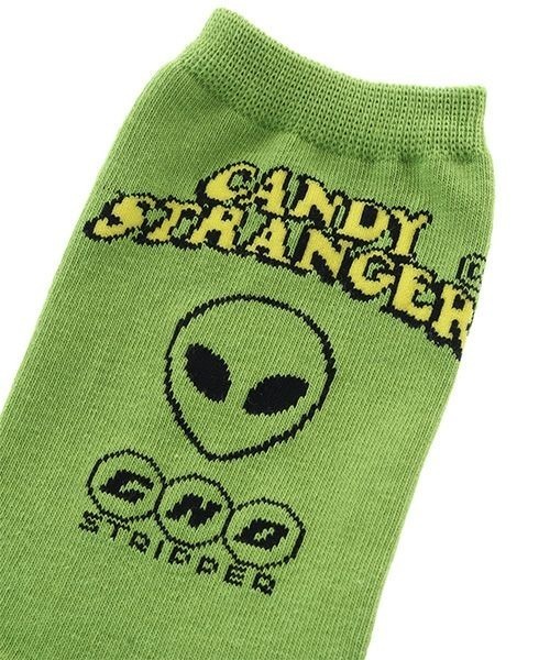 Candy Stripper（キャンディストリッパー）の「CANDY STRANGER ソックス（ソックス/靴下・レディース・ブラック/オフホワイト/ライム・FREE）」の4枚目の写真