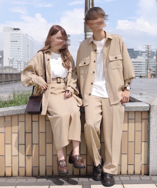 PairPair(ペアペア)の「フロントスリットツイルスカート(セットアップ)(スカート・レディース・ベージュ/ブラウン/モカ・FREE)」の5枚目の写真