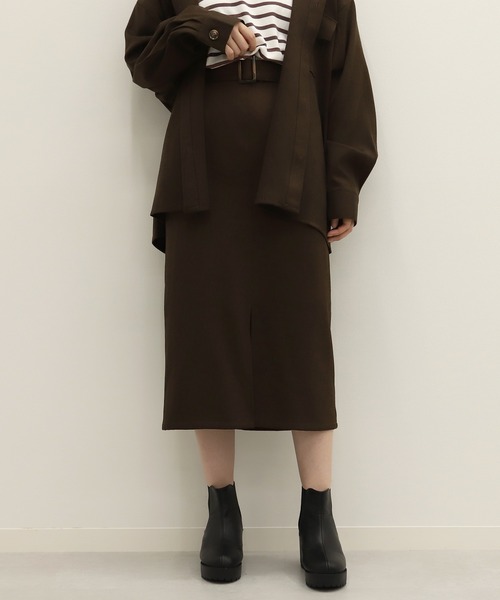 PairPair(ペアペア)の「フロントスリットツイルスカート(セットアップ)(スカート・レディース・ベージュ/ブラウン/モカ・FREE)」の19枚目の写真