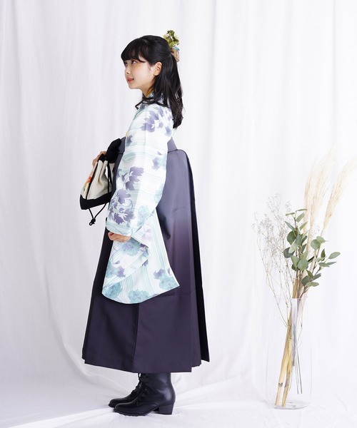 utatane（ウタタネ）の「袴セット ミントグリーンに牡丹（着物