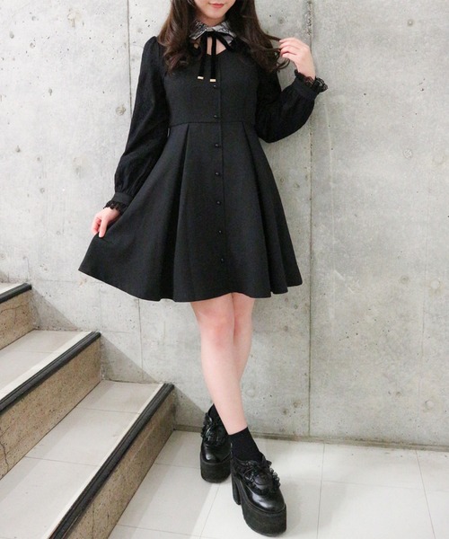 ワンピースレース切替リボンチョーカーop ワンピース Rojita ロジータ のファッション