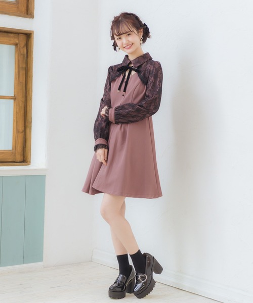 ジャンク品　VALENTINO　ワンピース　レース　リボンチョーカー　ボウタイ 肩リボン花柄ロングワンピース | Rlab store