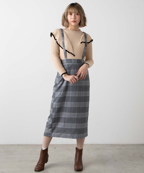 WEGO（ウィゴー）の「WEGO/ショルダーフリルニット（ニット/セーター・レディース・ブラック/アイボリー・FREE）」の11枚目の写真