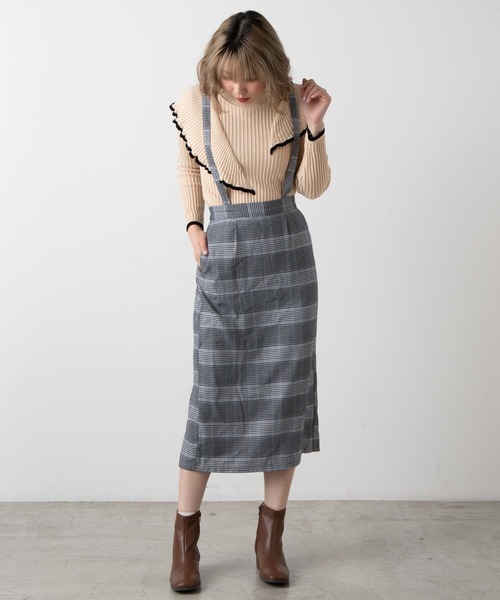 WEGO（ウィゴー）の「WEGO/ショルダーフリルニット（ニット/セーター・レディース・ブラック/アイボリー・FREE）」の7枚目の写真