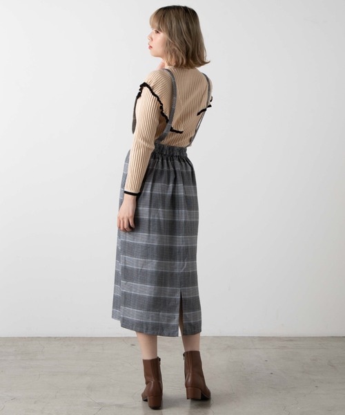 WEGO（ウィゴー）の「WEGO/ショルダーフリルニット（ニット/セーター・レディース・ブラック/アイボリー・FREE）」の3枚目の写真