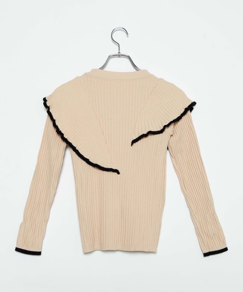 WEGO（ウィゴー）の「WEGO/ショルダーフリルニット（ニット/セーター・レディース・ブラック/アイボリー・FREE）」の19枚目の写真