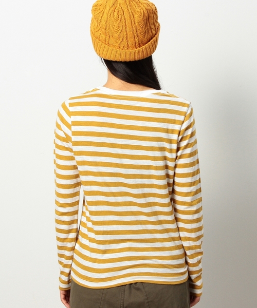 coen（コーエン）の「スラブ天竺ボーダーカットソー（Tシャツ/カットソー・レディース・ブラック/グレー/マスタード/ネイビー・LARGE/MEDIUM）」の7枚目の写真