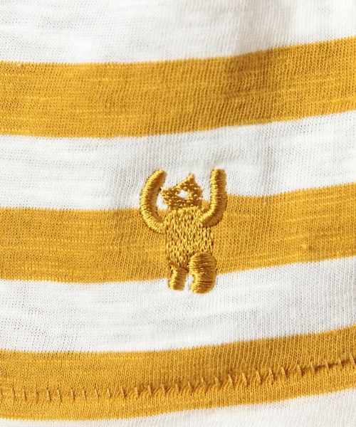 coen（コーエン）の「スラブ天竺ボーダーカットソー（Tシャツ/カットソー・レディース・ブラック/グレー/マスタード/ネイビー・LARGE/MEDIUM）」の13枚目の写真