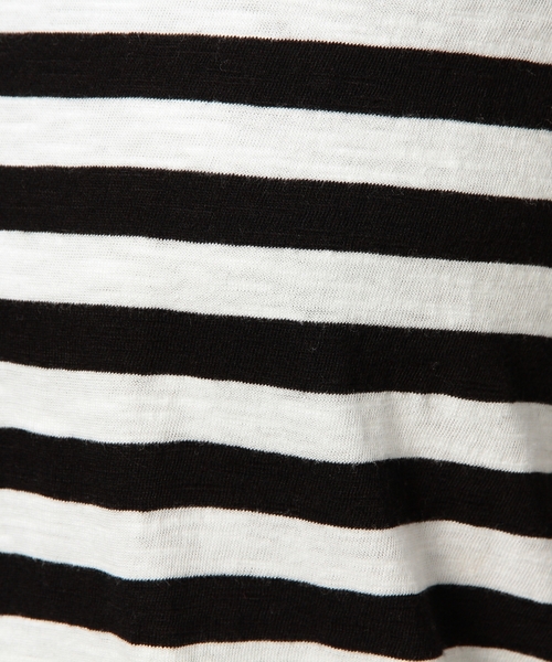 coen（コーエン）の「スラブ天竺ボーダーカットソー（Tシャツ/カットソー・レディース・ブラック/グレー/マスタード/ネイビー・LARGE/MEDIUM）」の17枚目の写真