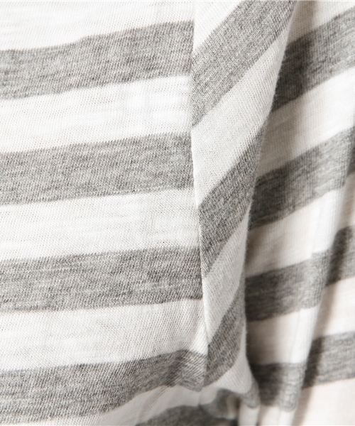 coen（コーエン）の「スラブ天竺ボーダーカットソー（Tシャツ/カットソー・レディース・ブラック/グレー/マスタード/ネイビー・LARGE/MEDIUM）」の15枚目の写真