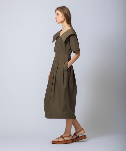 美品】COLUMN ビッグカラーワンピース コラム 38 ホワイト