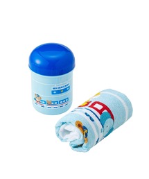 MIKI HOUSE（ミキハウス）の「プッチー＆うさこ　ケース付きタオル（食器・キッズ）」