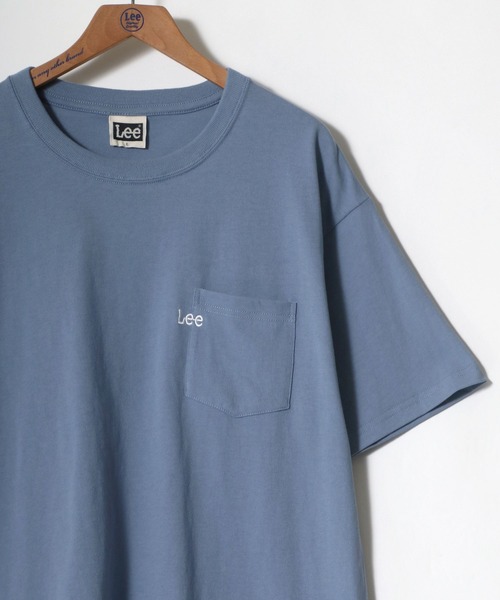 Lee(リー)の「Lee/リー ワンポイント ミニロゴ刺繍 ポケット Tシャツ/無地T(Tシャツ/カットソー・メンズ・ブラック/ベージュ/オフホワイト/オリーブ/ブルーグレー・S/M/L/XL)」の3枚目の写真