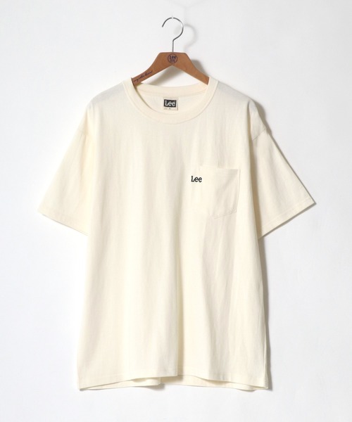 Lee(リー)の「Lee/リー ワンポイント ミニロゴ刺繍 ポケット Tシャツ/無地T(Tシャツ/カットソー・メンズ・ブラック/ベージュ/オフホワイト/オリーブ/ブルーグレー・S/M/L/XL)」の6枚目の写真