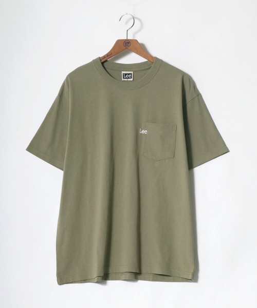 Lee(リー)の「Lee/リー ワンポイント ミニロゴ刺繍 ポケット Tシャツ/無地T(Tシャツ/カットソー・メンズ・ブラック/ベージュ/オフホワイト/オリーブ/ブルーグレー・S/M/L/XL)」の10枚目の写真