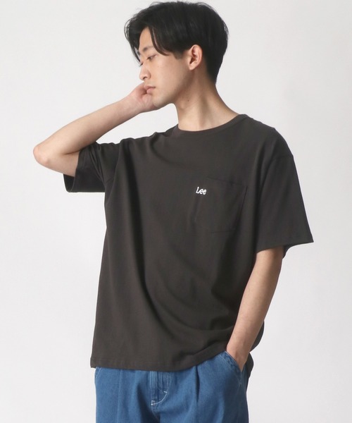 Lee(リー)の「Lee/リー ワンポイント ミニロゴ刺繍 ポケット Tシャツ/無地T(Tシャツ/カットソー・メンズ・ブラック/ベージュ/オフホワイト/オリーブ/ブルーグレー・S/M/L/XL)」の18枚目の写真
