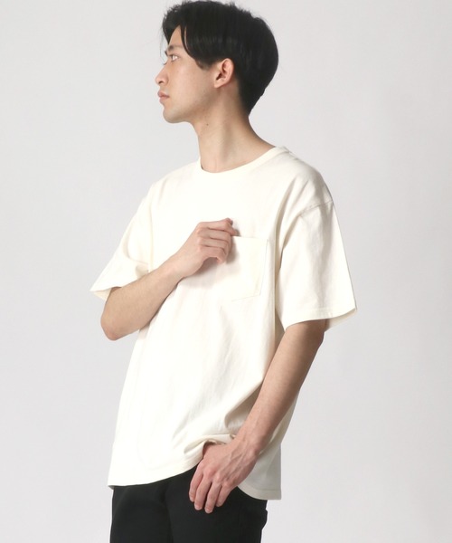 Lee(リー)の「Lee/リー ワンポイント ミニロゴ刺繍 ポケット Tシャツ/無地T(Tシャツ/カットソー・メンズ・ブラック/ベージュ/オフホワイト/オリーブ/ブルーグレー・S/M/L/XL)」の17枚目の写真