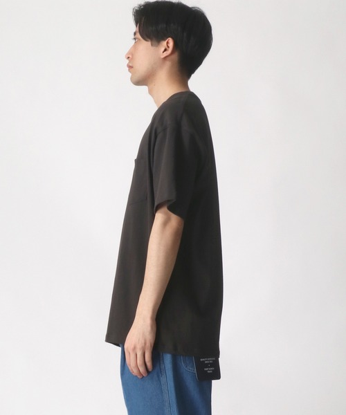Lee(リー)の「Lee/リー ワンポイント ミニロゴ刺繍 ポケット Tシャツ/無地T(Tシャツ/カットソー・メンズ・ブラック/ベージュ/オフホワイト/オリーブ/ブルーグレー・S/M/L/XL)」の20枚目の写真