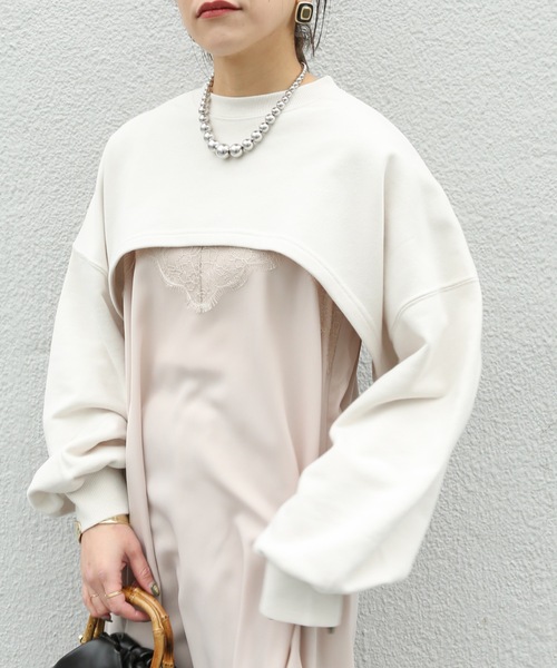 ap retro（アプレトロ）の「ボリュームスリーブショートスウェット【ZOZOTOWN限定商品】（スウェット・レディース・ブラック/サックスブルー/ライトカーキ/アイボリー・FREE）」の7枚目の写真