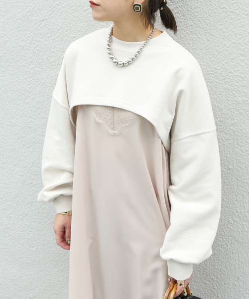 ap retro（アプレトロ）の「ボリュームスリーブショートスウェット【ZOZOTOWN限定商品】（スウェット・レディース・ブラック/サックスブルー/ライトカーキ/アイボリー・FREE）」の10枚目の写真