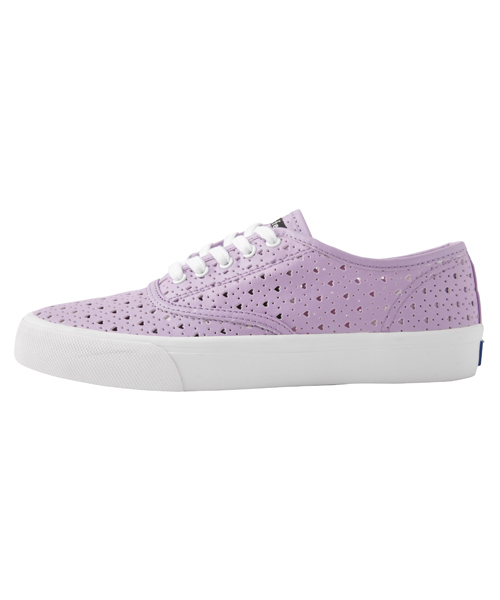 Keds（ケッズ）の「【mini5月号掲載】Keds by MILKFED HEART PUNCHED LEATHER　（Keds/Main Sail2/スニーカー/パンチング/ハート柄）（スニーカー・レディース・ブラック/ライトパープル・23cm/24cm/24.5cm/23.5cm）」の3枚目の写真