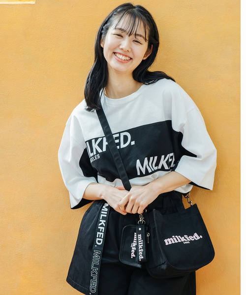 MILKFED.（ミルクフェド）の「COOPER LOGO MINI SHOULDER BAG / ショルダーバッグ（ショルダーバッグ・レディース・ホワイト/ブラック/ベージュ/ネイビー/レッド/ピンク/ライトピンク・ONE SIZE）」の8枚目の写真