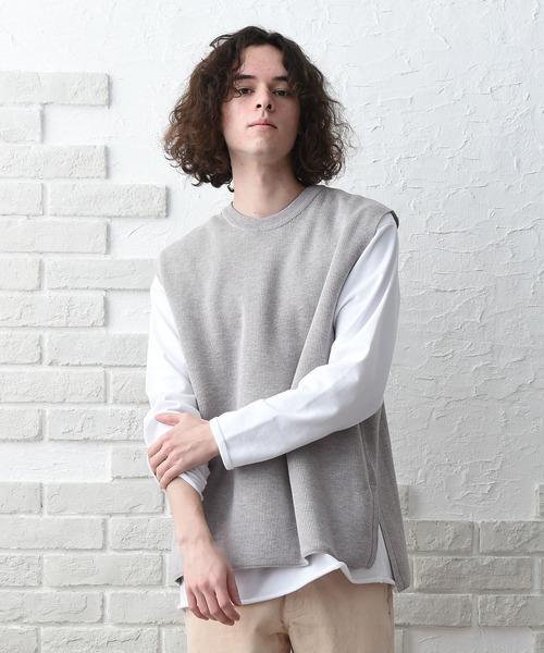 NIDO(ニド)の「リッジストライプニットベスト(ニット/セーター・メンズ・ベージュ/ブラウン/パープル・LARGE/MEDIUM)」の3枚目の写真