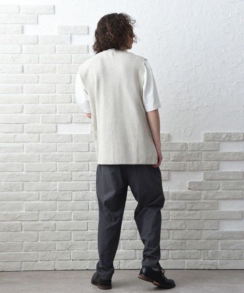 NIDO(ニド)の「リッジストライプニットベスト(ニット/セーター・メンズ・ベージュ/ブラウン/パープル・LARGE/MEDIUM)」の6枚目の写真