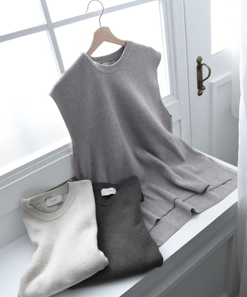 NIDO(ニド)の「リッジストライプニットベスト(ニット/セーター・メンズ・ベージュ/ブラウン/パープル・LARGE/MEDIUM)」の22枚目の写真