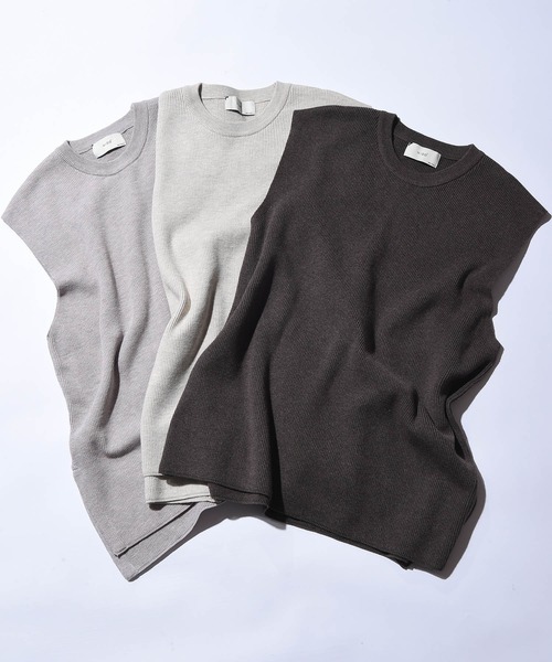 NIDO(ニド)の「リッジストライプニットベスト(ニット/セーター・メンズ・ベージュ/ブラウン/パープル・LARGE/MEDIUM)」の8枚目の写真