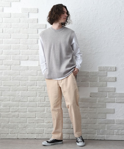 NIDO(ニド)の「リッジストライプニットベスト(ニット/セーター・メンズ・ベージュ/ブラウン/パープル・LARGE/MEDIUM)」の11枚目の写真