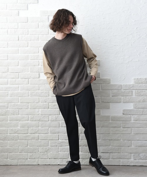 NIDO(ニド)の「リッジストライプニットベスト(ニット/セーター・メンズ・ベージュ/ブラウン/パープル・LARGE/MEDIUM)」の16枚目の写真