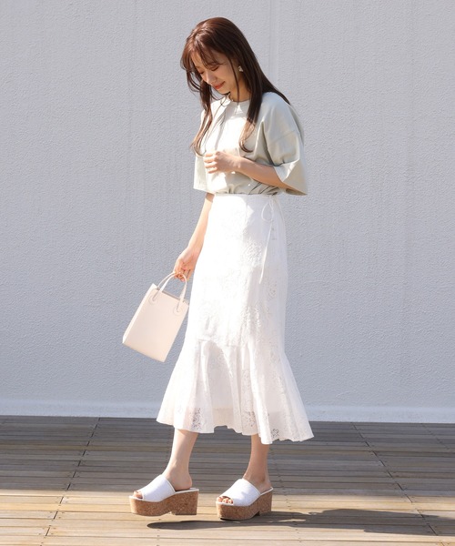 one after another NICE CLAUP（ワンアフターアナザーナイスクラップ）の「アソートサイドリボンスカート（スカート・レディース・アイボリー/オフホワイト/イエロー系その他/ピンク系その他・FREE）」の11枚目の写真