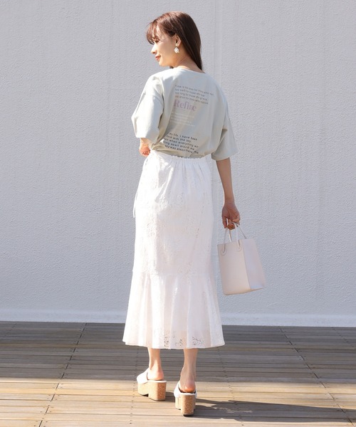 one after another NICE CLAUP（ワンアフターアナザーナイスクラップ）の「アソートサイドリボンスカート（スカート・レディース・アイボリー/オフホワイト/イエロー系その他/ピンク系その他・FREE）」の5枚目の写真