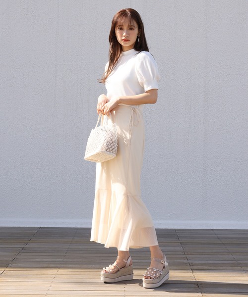 one after another NICE CLAUP（ワンアフターアナザーナイスクラップ）の「アソートサイドリボンスカート（スカート・レディース・アイボリー/オフホワイト/イエロー系その他/ピンク系その他・FREE）」の6枚目の写真