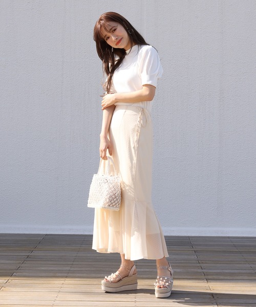 one after another NICE CLAUP（ワンアフターアナザーナイスクラップ）の「アソートサイドリボンスカート（スカート・レディース・アイボリー/オフホワイト/イエロー系その他/ピンク系その他・FREE）」の18枚目の写真