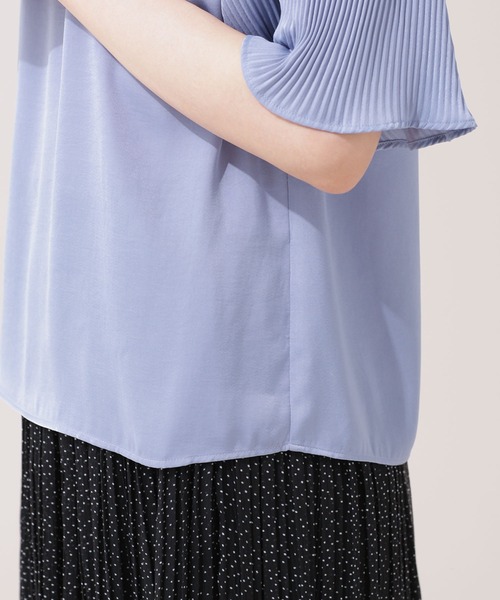 NANO universe(ナノユニバース)の「パーツ付きプリーツスリーブブラウス 5分袖(シャツ/ブラウス・レディース・アイボリー/ベージュ/チャコール・マルチサイズ)」の13枚目の写真