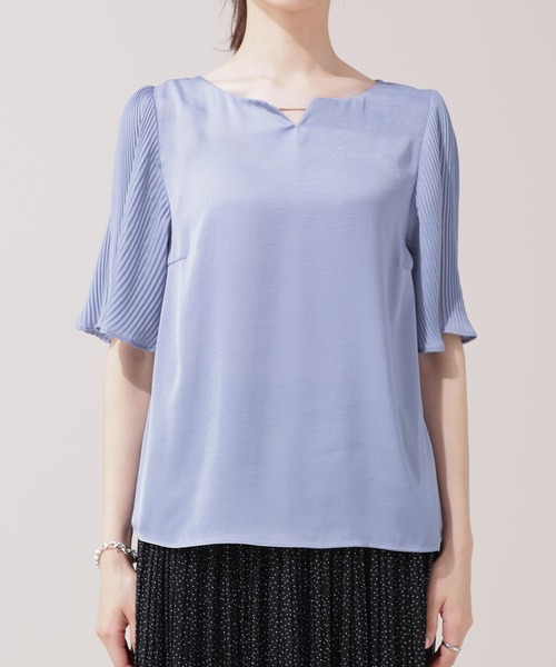 NANO universe(ナノユニバース)の「パーツ付きプリーツスリーブブラウス 5分袖(シャツ/ブラウス・レディース・アイボリー/ベージュ/チャコール・マルチサイズ)」の6枚目の写真